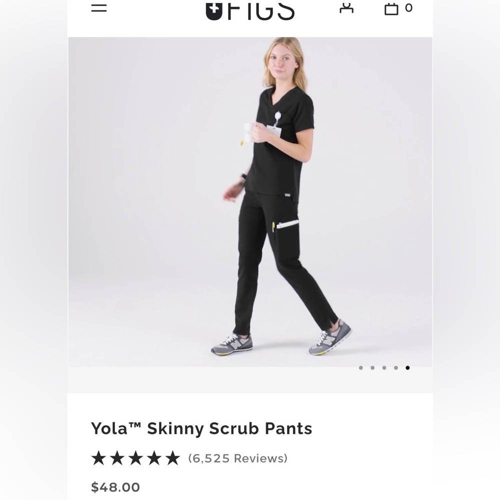 FIGS scrub pants
women's Black Yola - Petite Skinny Scrub Pants - XS